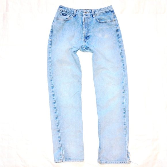 Y2K 90's Z. CAVARICCI Light Stone Washed Denim MOM Jeans High Waist Straight Leg - Picture 2 of 16